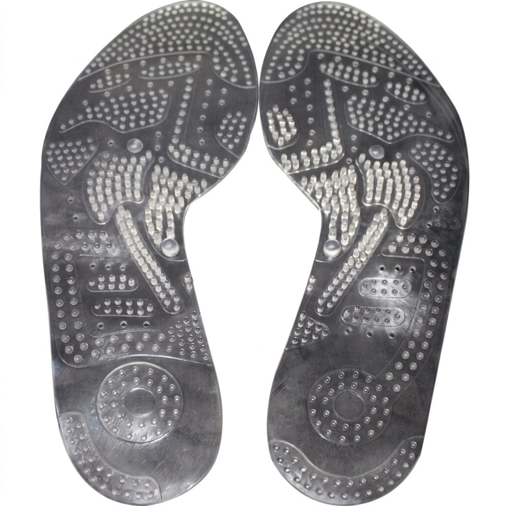 Textured massage insoles on white