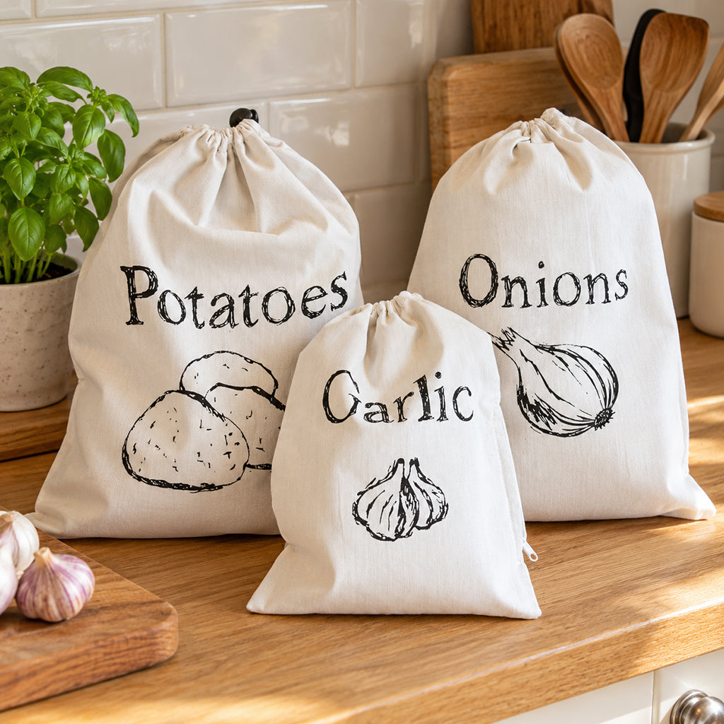 Vegetable Storage Bags – Breathable Produce Storage Sacks