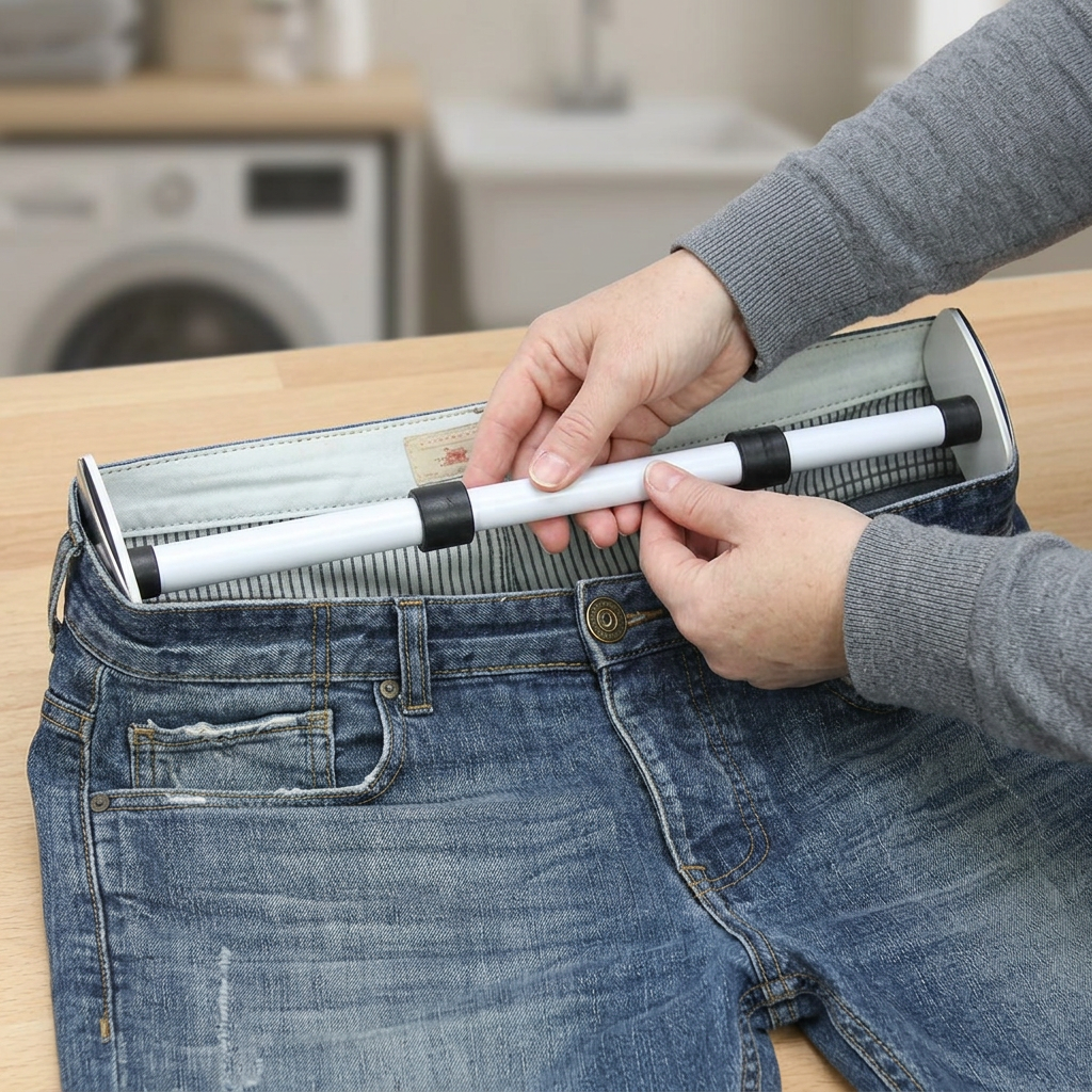 Waistband stretcher being adjusted