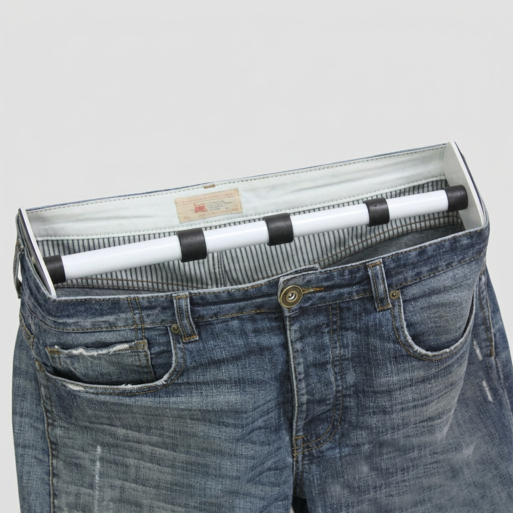 Waistband stretcher fitted inside jeans