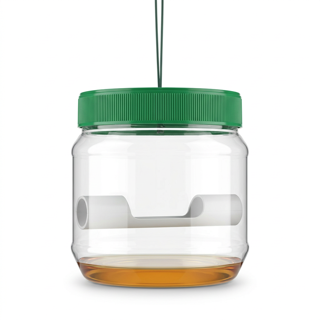 Wasp and fly trap on white
