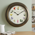 Wild flower wall clock in a country kitchen