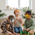 Wildlife masks worn during creative play