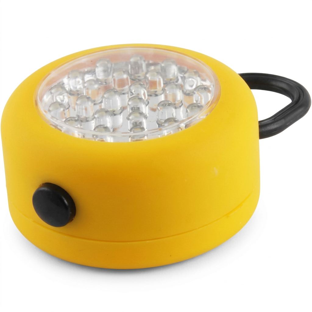 Yellow magnetic 24 LED light on white